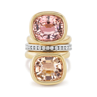 One-of-a-Kind Off-Set Pillow Ring with Cushion Peach Tourmaline