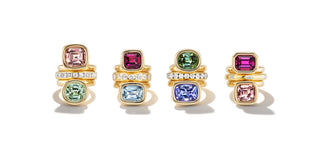 One-of-a-Kind Off-Set Pillow Ring with Oval Green Tourmaline