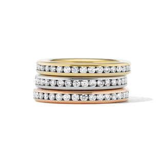 Yellow Gold Tube Channel-Set Band with Diamond Rounds : 1.8mm Stones