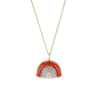 Small Marianne Pendant with Carnelian, Blue Chalcedony, and Yellow Opal