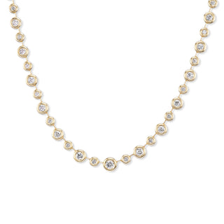 One-of-a-Kind Pillow Necklace with Alternating Diamond Rounds
