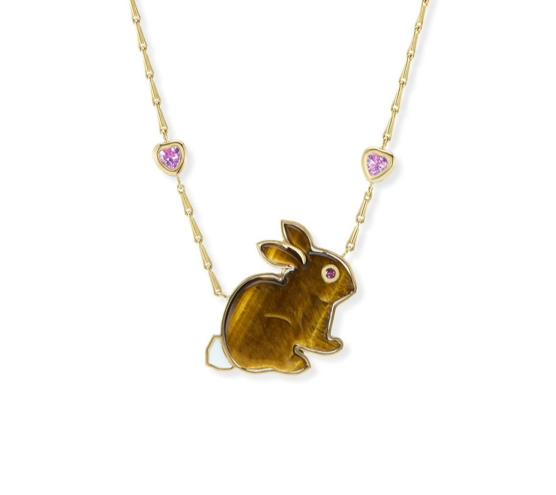 Large Bunny Pendant with Sapphire Hearts – Brent Neale