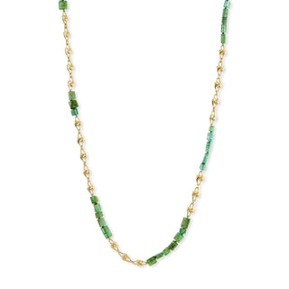 Small Knot Link Chain with Green Tourmaline