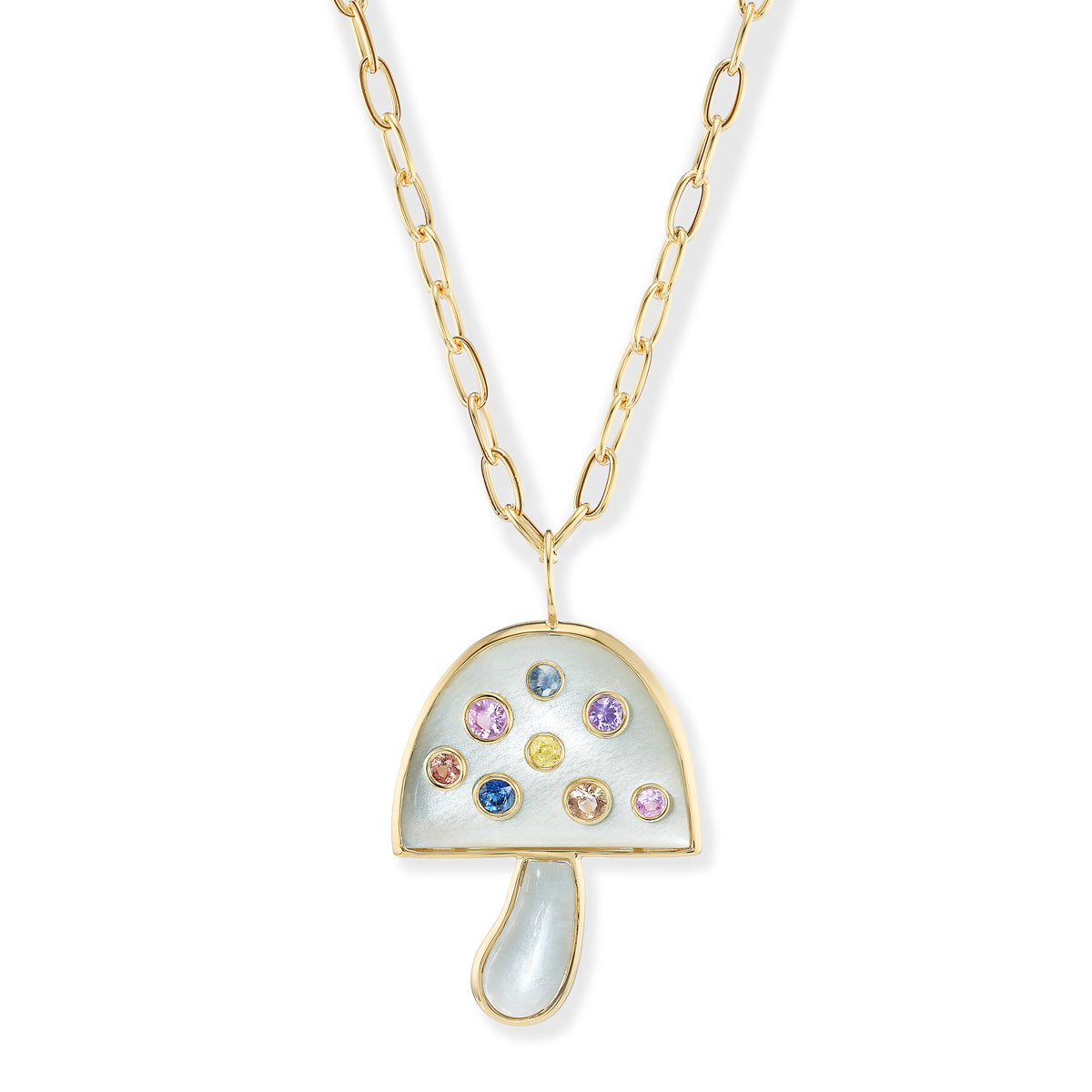 thumbnail image 2 of Retro Surfer Style Magic Mushroom Pendant Necklace – 18" Silver, #N2103A 2 of 4