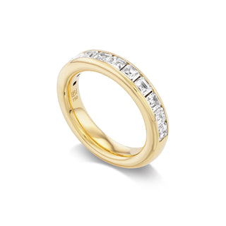 Half-Channel Tube Band with Asscher Diamonds