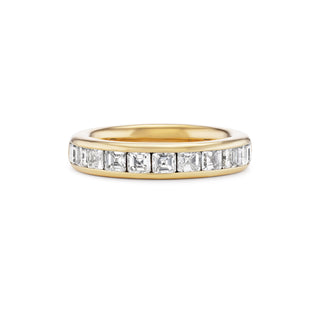 Half-Channel Tube Band with Asscher Diamonds