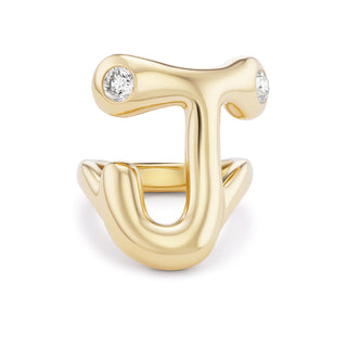 Bubble Ring with Diamonds