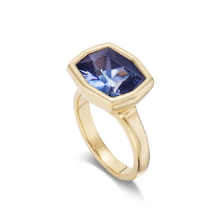 One-of-a-Kind Pillow Ring with East-West Tanzanite