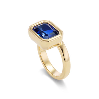 One-of-a-Kind Pillow Ring with Sapphire