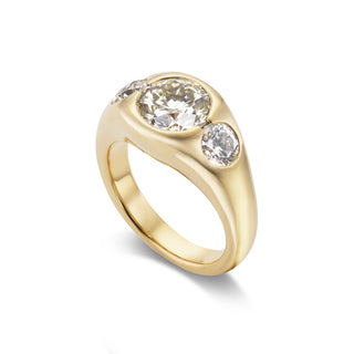 One-of-a-Kind BNS Ring with Three Round Diamonds