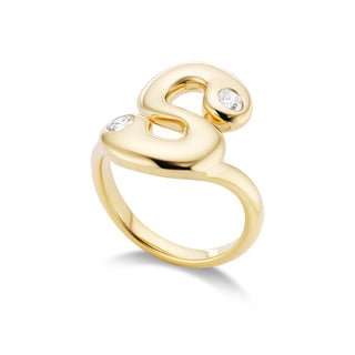 Bubble Ring with Diamonds