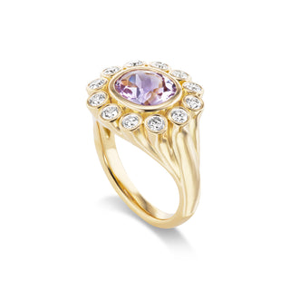 One-of-a-Kind Wildflower Ring with Cushion Rose de France Amethyst