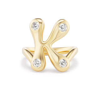 Bubble Ring with Diamonds