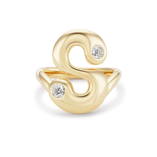 Bubble Ring with Diamonds