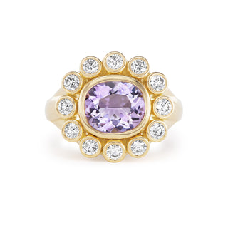 One-of-a-Kind Wildflower Ring with Cushion Rose de France Amethyst