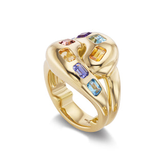 Knot Ring with Birthstone Baguettes