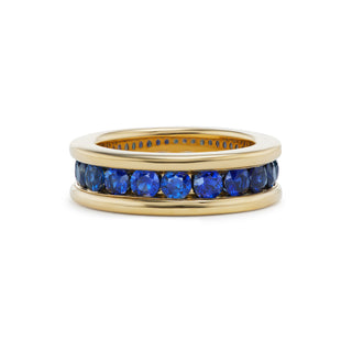 Channel-Set Band with Round Blue Sapphires