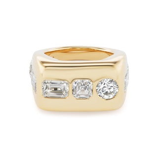 One-of-a-Kind BNS Single Morse Code Ring with Diamonds