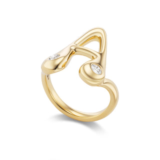 Bubble Ring with Diamonds