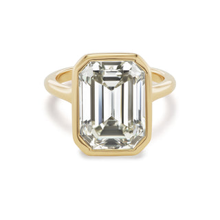 One-of-a-Kind Pillow Ring with North-South Emerald-Cut Diamond