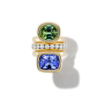 One-of-a-Kind Off-Set Pillow Ring with Cushion Tanzanite