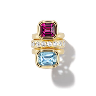 One-of-a-Kind Off-Set Pillow Ring with Cushion Aquamarine