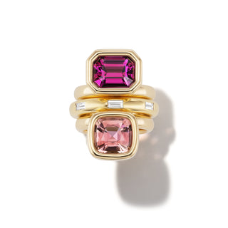 One-of-a-Kind Off-Set Pillow Ring with Cushion Pink Tourmaline