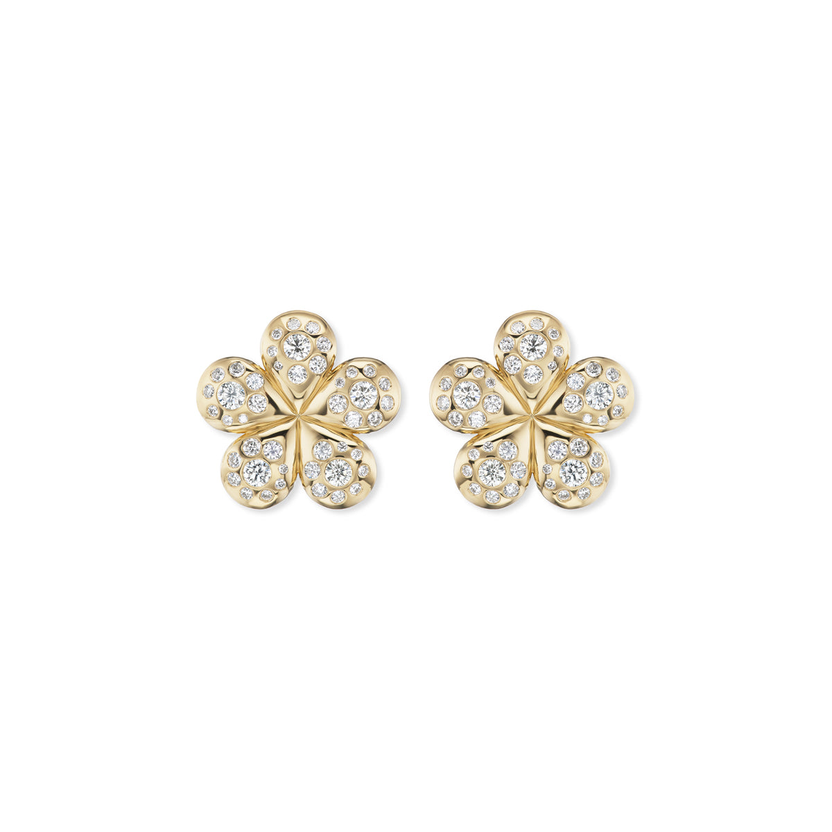 Mini Petal Flower Studs with Diamond Pave Petals – Brent Neale