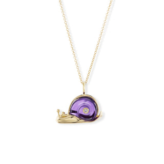 Small Snail Pendant with Amethyst Shell