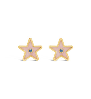 Star Inlay Studs with Sapphires