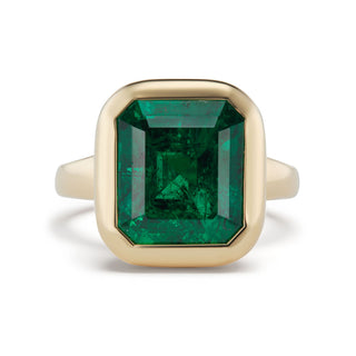 One-of-a-Kind Pillow Ring with North-South Emerald