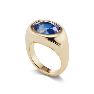 One-of-a-Kind BNS Ring with Single Oval Sapphire