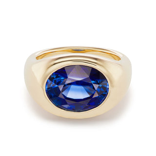 One-of-a-Kind BNS Ring with Single Oval Sapphire