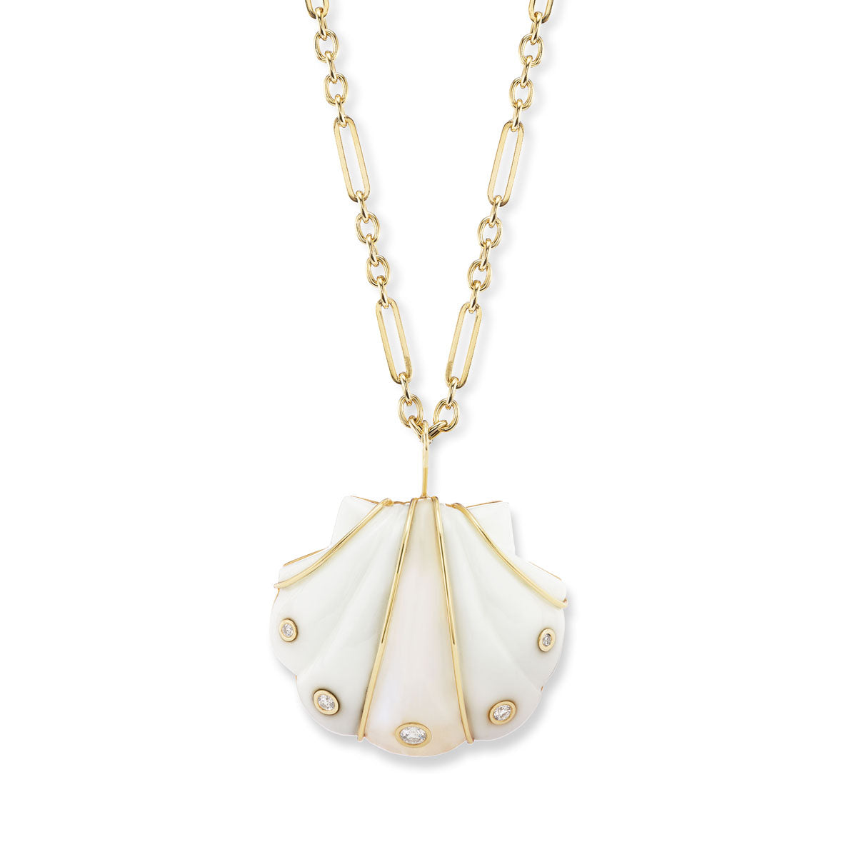 White agate shop pendant