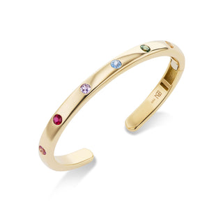 BNS Narrow Cuff with Rainbow Sapphires