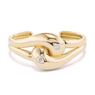 Knot Cuff with Diamond Pears