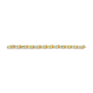 Narrow Link Bracelet with Emerald-Cut Birthstones
