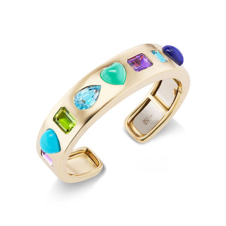 Candy Cuff with Blue, Green and Purple Gemstones