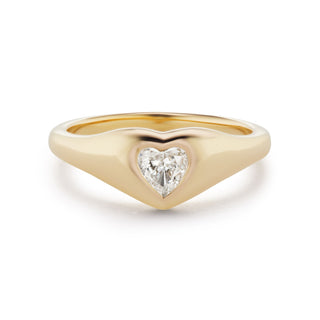 Diamond Heart Pinky Ring