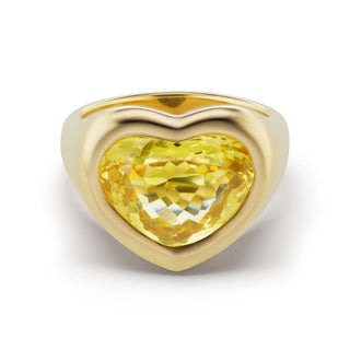 BNS Ring with Yellow Sapphire Heart