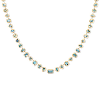 One of-a-Kind Pillow Necklace with Aquamarine