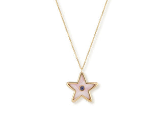 Star Inlay Pendant with Sapphire Inset