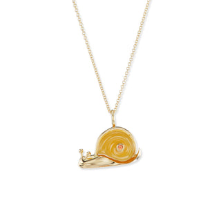 Small Snail Pendant with Yellow Chalcedony Shell