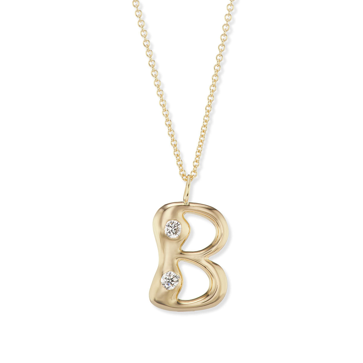 Crystal Letter B Gold Short Pendant Necklace in White Crystal | Kendra Scott