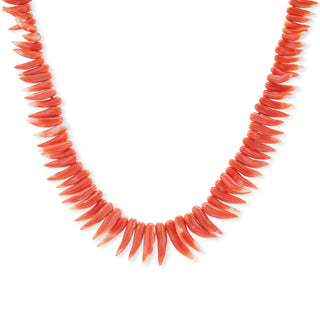 One-of-a-Kind Coral Strand Necklace with Shell Clasp