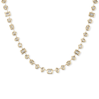 Pillow Necklace with Mixed-Shape Diamonds