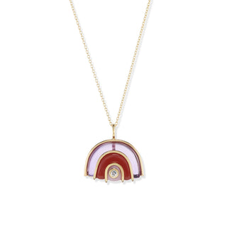 Small Marianne Pendant with Amethyst, Carnelian, and Pink Opal