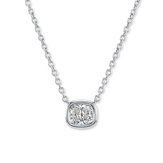 One-of-a-Kind White Gold Pillow Pendant with Diamond Cushion