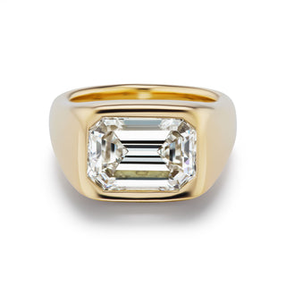 One-of-a-Kind BNS Ring with Single Emerald-Cut Diamond
