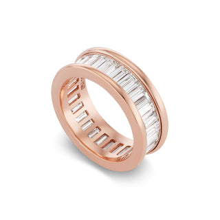Rose Gold Channel-Set Band with North-South Diamond Baguettes